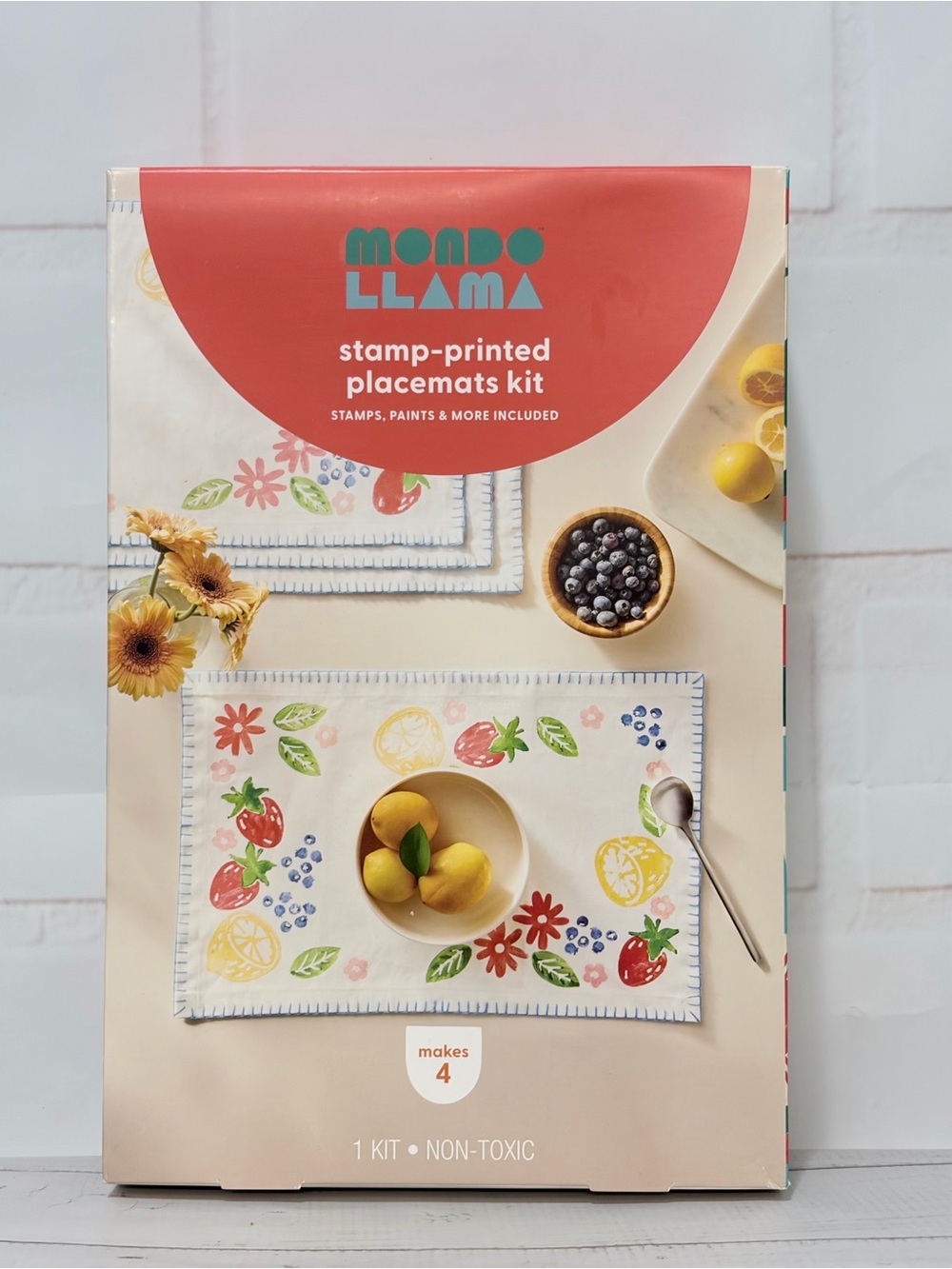 Mondo Llama 4ct Stamp-Printed Placemats Craft Kit New
